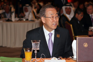 بان كي مون يعرب عن قلقه من التجاوزات في حقوق الانسان في الشرق الأوسط في منتدى الدوحة الـ16