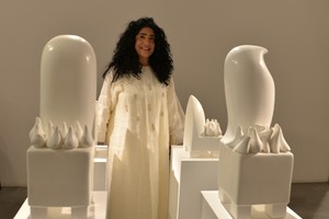 بالصور... افتتاح معرض البياض في قوس قزح للفنانة عائشة حافظ في البارح للفنون التشكيلية