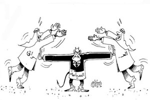 كاريكاتير 'الوطن' العمانية: العراق ممزق بفعل 'السياسة الشيطانية' 