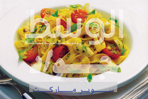 ﻿باستا تالياتيللي طازجة مع زيت زيتون وريحان