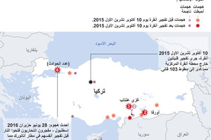 انفوجرافيك... هجمات مرتبطة بتنظيم 'داعش' في تركيا