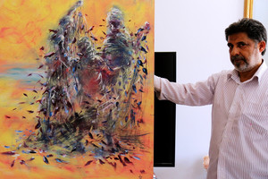 بالصور... الوسط تزور الفنان التشكيلي مهدي صالح الماحوزي