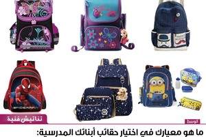 ما هو معيارك في اختيار حقائب أبنائك المدرسية: الجمالية أم العملية؟
