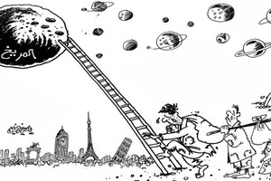 كاريكاتير 'الوطن' العمانية: اللاجئون في طريقهم إلى المريخ!