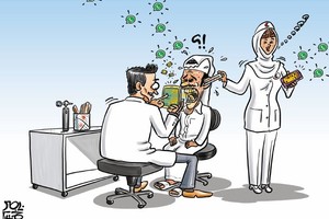 كاريكاتير 'الحياة': الواتسب الشغل الشاغل للناس حتى اثناء العمل