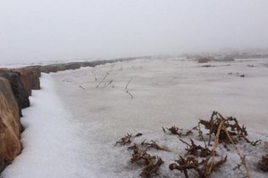 بالفيديو... الثلوج تكسو جبل جيس في رأس الخيمة