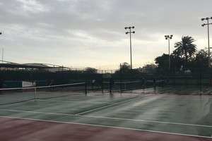 أمطار فبراير تربك المنظمين وتؤجل مباريات بطولة BBK المفتوحة للناشئين التنس