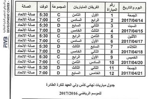 اتحاد الكرة الطائرة يصدر جدول مباريات كأس ولي العهد وكأس الدرجة الثانية