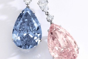 بالصور... طرح 'أهم قرطين' من الماس للبيع في المزاد