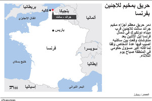 انفوجرافيك...  حريق بمخيم للاجئين بفرنسا