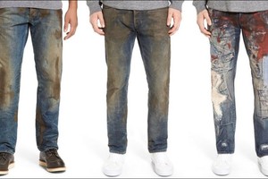 طراز جديد لسراويل جينز ملطخة بالوحل تشعل مواقع الانترنت