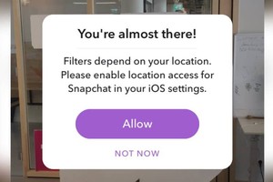 'سناب شات' يطلب تشغيل خدمات الموقع لاستعمال جميع الفلاتر